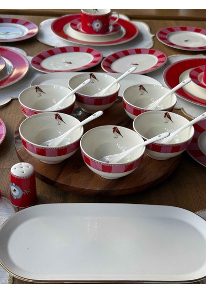 Kahvaltı Takımı Bird Red 58 Parça 6 Kişilik indirimleri