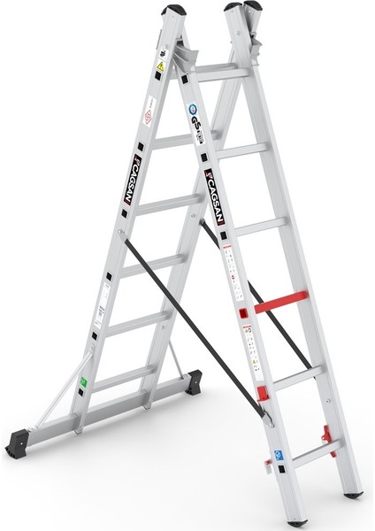 2X6 Basamaklı Duocombi - İki Parçalı Çok Amaçlı Merdiven Tsa4