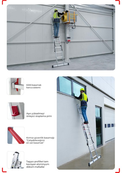 2X10 Basamaklı Duocombi - İki Parçalı Çok Amaçlı Merdiven Tsa6 fırsatları