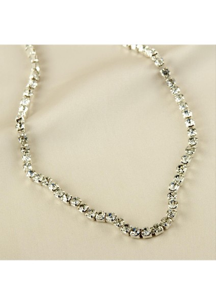 Wizard Şerit Taşlı Kolye-Gümüş Rengi