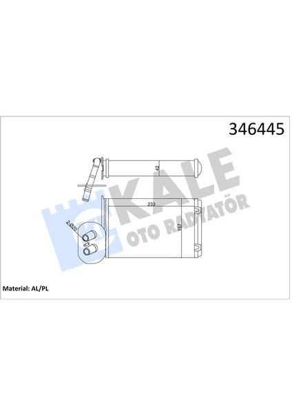 Kalorifer Radyatörü Vw Transporter T4 1.9d-Td-2.0d-2.4d-2.5d-Td Ön 234X157X42 Ac