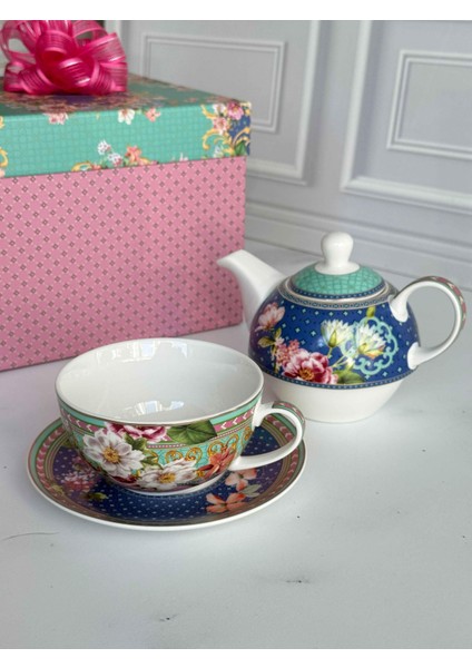 Floral Bitki Demleme Demlik ve Fincan Seti 4 Prç fırsatları