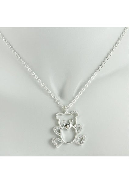 Wizard Ayıcık Zirkon Taşlı Trend Kolye-Gümüş Rengi fiyatları