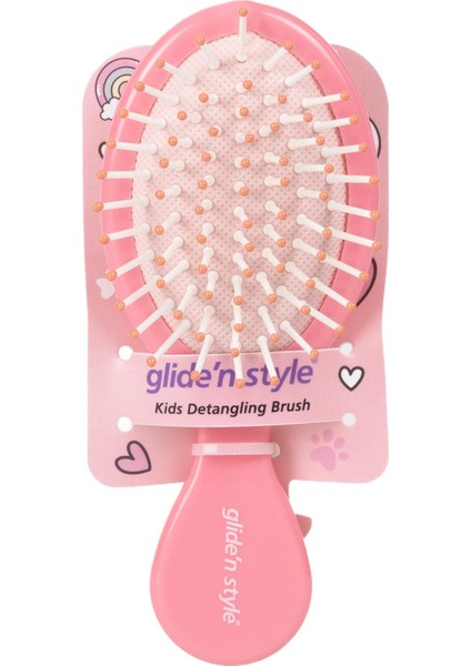 Çocuk Saç Fırçası – Pembe Karakter Figürlü | Dolaşık Açma & Tarama
