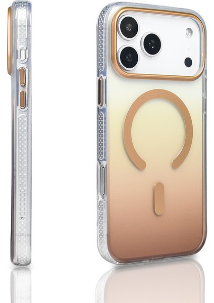 Apple iPhone 17 Pro Magsafe Şarj Özellikli Düşmeye Dayanıklı Renk Akışlı Prismguard Kapak Kılıf fiyatları