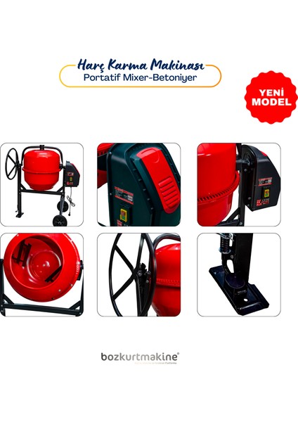 200 Litre Harç Karma Makinası (Betoniyer) modelleri