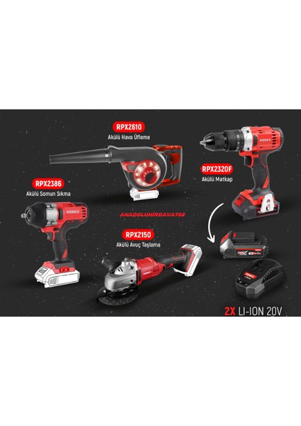 Pro4 Akülü Set Bijon Sökme Üfleme Taşlama Akülü Matkap 30PCS