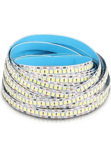 5 Metre 240 Led/m Şerit LED Hortum 3000K Gün Işığı Beyaz Kendinden Yapışkanlı Güçlü SMD2835 12V Dc IP20