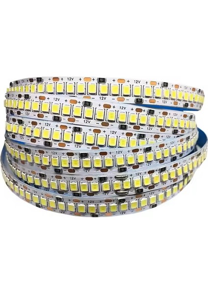 5 Metre 240 Led/m Şerit LED Hortum 3000K Gün Işığı Beyaz Kendinden Yapışkanlı Güçlü SMD2835 12V Dc IP20