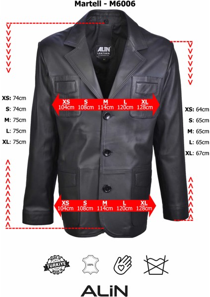 Martell Hakiki Deri Siyah Fit Blazer Ceket Erkek modelleri