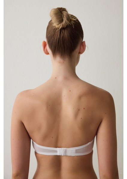 Beyaz Toparlayıcı Balenli Dolgusuz Straplez Lotus Sütyen fırsatları