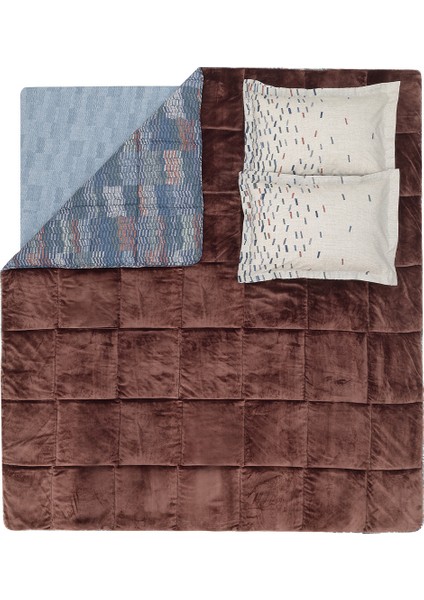 Portree Çift Kişilik Triola Uyku Seti - Kahverengi