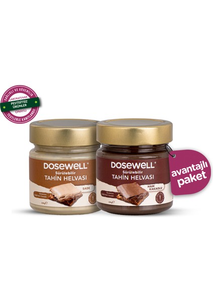 Sade & Kakaolu Sürülebilir Tahin Helvas 250 gr / 2'li Paket