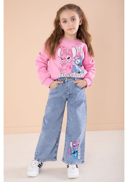 Pembe Love Karakter Baskılı Şardonlu Badili Kız Çocuk Pantolonlu 2li Takım 22744 indirimleri