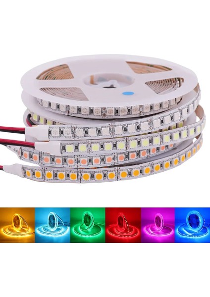 5metre 240 Led/m Şerit LED Mavi Hortum Kendinden Yapışkanlı Güçlü Yüksek Performans SMD2835 12V Dc IP20