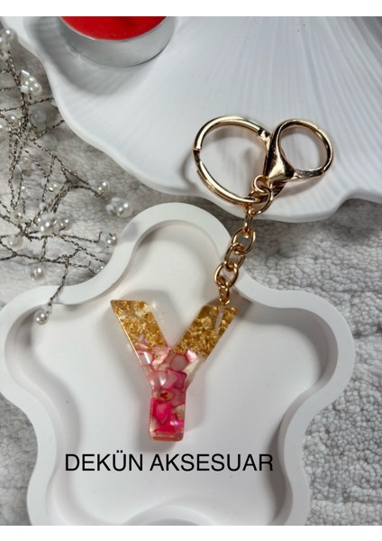 Y Harfi Epoksi Pembe El Yapımı Anahtarlık fiyatları