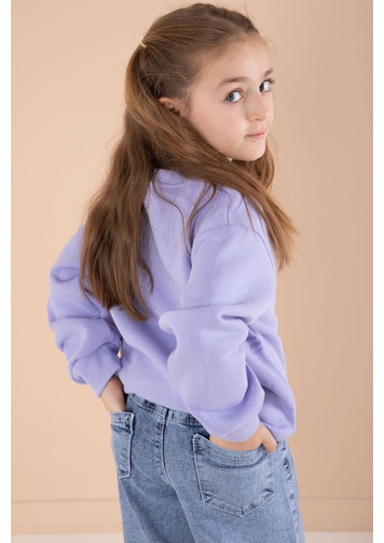 Lila Love Karakter Baskılı Şardonlu Badili Kız Çocuk Pantolonlu 2li Takım 22746 indirimleri