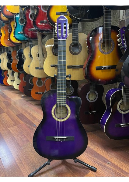Mor 4/4 Tam Boy Kesik Kasa Klasik Gitar Kılıf Pena Dahil fiyatları