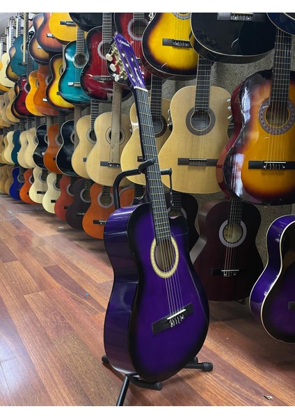 Mor 4/4 Tam Boy Kesik Kasa Klasik Gitar Kılıf Pena Dahil modelleri