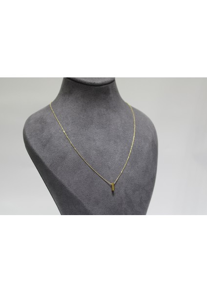 14 Ayar Altın I Harfi Kolye Zinciriyle Beraber