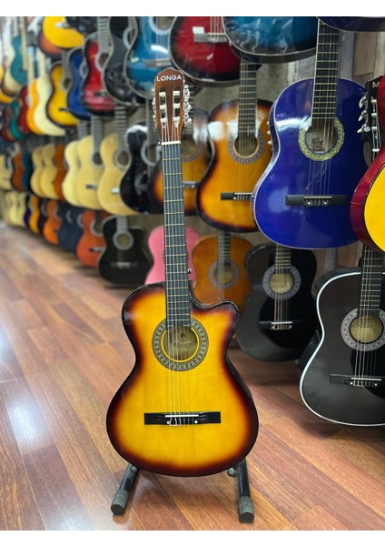 Sunburst 4/4 Tam Boy Kesik Kasa Klasik Gitar Kılıf Pena Dahil fiyatları