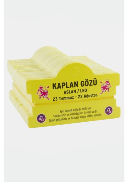 Wizard Kaplan Gözü - Aslan Burç Bileklik Kartı-Sarı