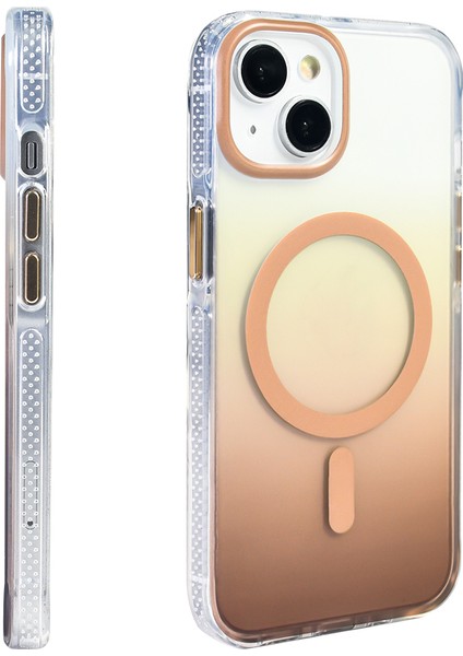 Apple iPhone 14 Magsafe Şarj Özellikli Düşmeye Dayanıklı Renk Akışlı Prismguard Kapak Kılıf