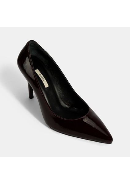 Kadın Bordo Deri Stiletto indirimleri