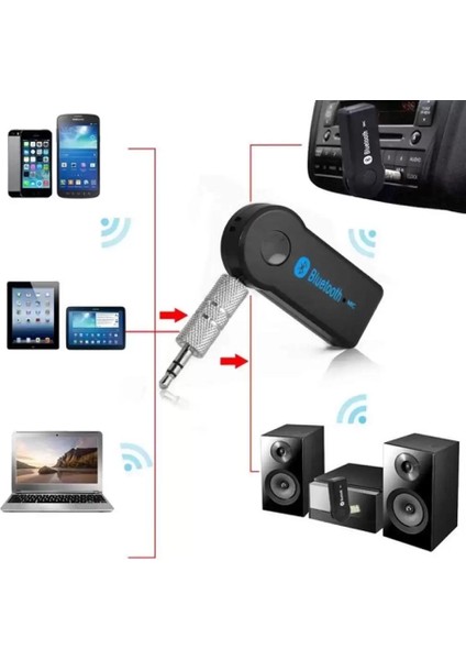Kablosuz Bluetooth Aux Araç Kiti 5,0 Bluetooth Yeni Sürüm 3,5 Jack Girişli modelleri
