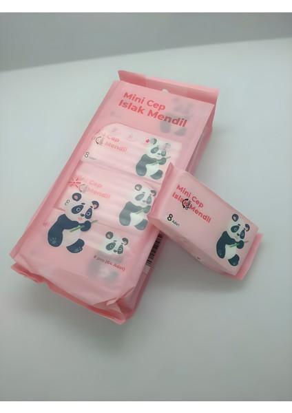 Sevimli Zürafa ve Panda Temalı Mini Cep Islak Mendili (2 Paket) indirimleri