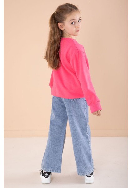 Fuşya Love Karakter Baskılı Şardonlu Badili Kız Çocuk Pantolonlu 2li Takım 22747 indirimleri