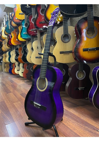 Mor 4/4 Tam Boy Klasik Gitar Kılıf Pena Dahil