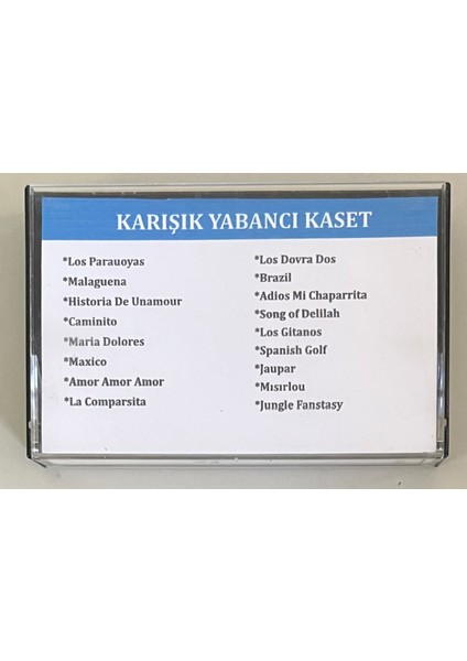 Karışık Yabancı Özel Dolum Kaset (Dönem Dolum Kaset Şarkı Listesi Kaset Kapağındadır) Ref:22