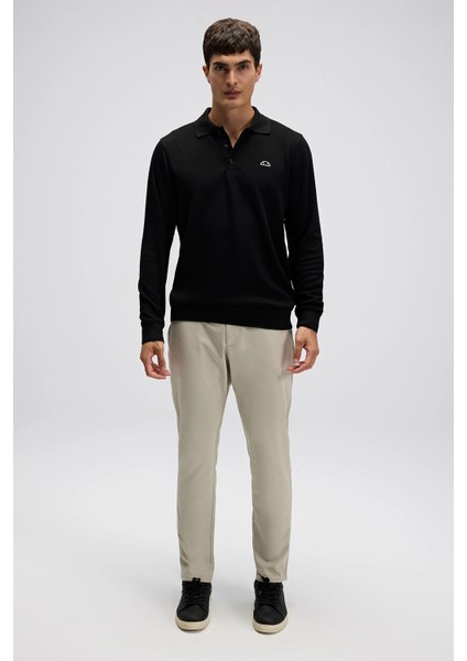 Logolu Pamuklu Regular Fit Düğmeli Polo Yaka Sweat Erkek Polo Yaka Sweat EM607 fırsatları