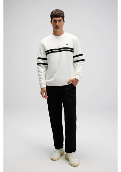 Pamuklu Regular Fit Bisiklet Yaka Şerit Detaylı Sweat Erkek Sweat EM618 modelleri