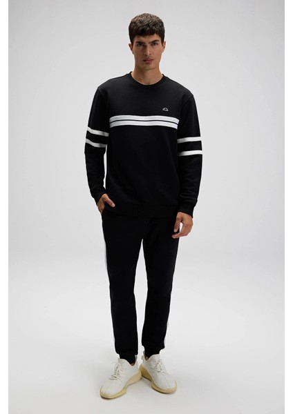 Pamuklu Regular Fit Normal Bel Ribanalı Paça Jogger Eşofman Altı Erkek Eşofman Altı EM620