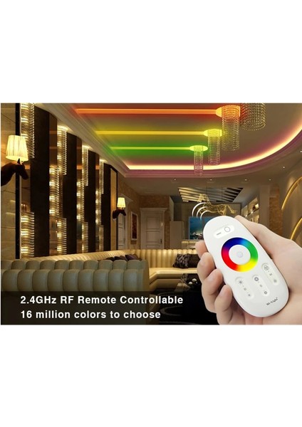 Dokunmatik Uzaktan Kumanda LED Rgb Kontrol Cihazı Dc 12-24V 6A 3 Kanallı Karartma Dinamik Modu 2.4g Rf