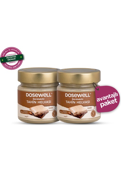 Sürülebilir Tahin Helvası Sade 2’li Set – Rafine Şekersiz, Yerli Susamlı Kahvaltılık