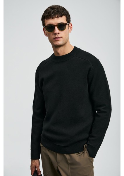Yün Karışımlı Regular Fit Bisiklet Yaka Triko Kazak Erkek Kazak 112090159 modelleri