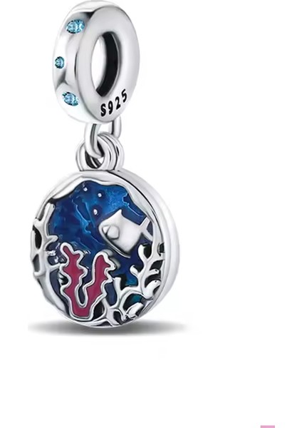 Mercanlar ve Balık Disk Sallantılı Charm