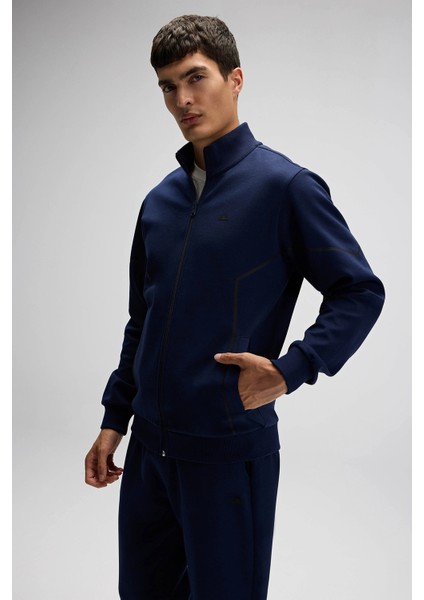 Logolu Pamuklu Regular Fit Dik Yaka Fermuarlı Sweat Erkek Sweat EM545 modelleri