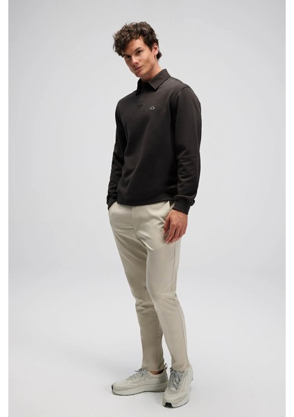 Logolu Pamuklu Regular Fit Düğmeli Polo Yaka Sweat Erkek Polo Yaka Sweat EM607 fırsatları