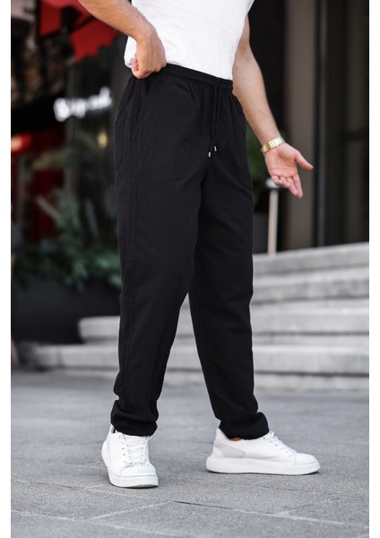 3A Moda Haki Renk Erkek Yazlık Keten Karışımı Relaxed Pantolon fırsatları