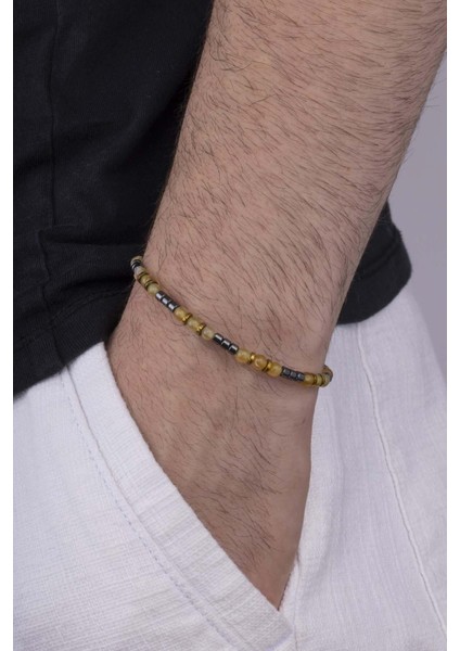 Hematit Taşı Geçişli Jade Taşı Doğal Taş Bileklik