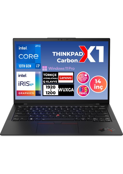 Thinkpad X1 Carbon G11 I7-1365U Vpro 32GB 512GB SSD 14" Wuxga W11P Notebook 21HMS0DUTX 001