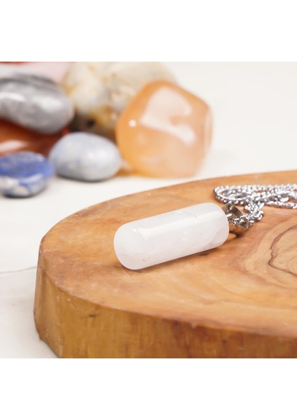 Kristal Kuvars Doğal Taş Kolye