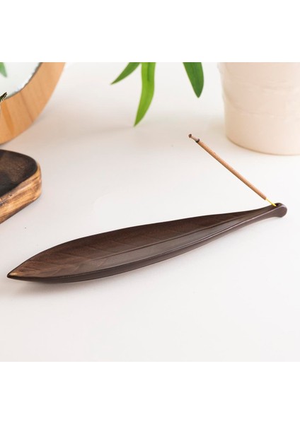 Yaprak Temalı Kahve Çubuk Tütsülük