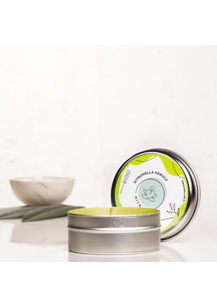 Citronella Aromalı Metal Mum