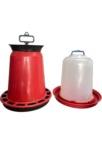 Civciv ve Tavuk Için 15 kg Askılı Kova Yemlik - 12 Lt Askılı Kova Suluk