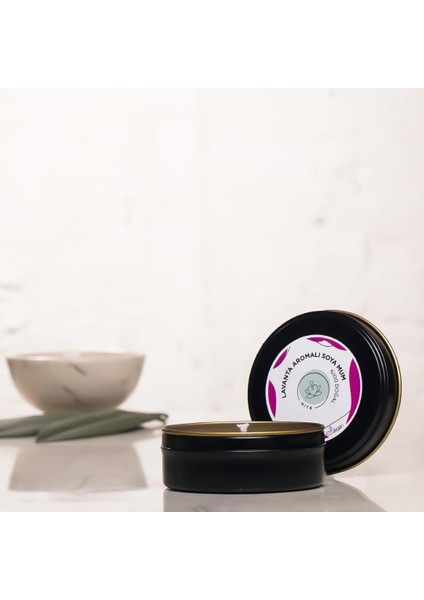 Lavanta Aromalı Metal Soya Mum